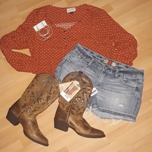 NEWT! Women's leather brown cowgirl boots